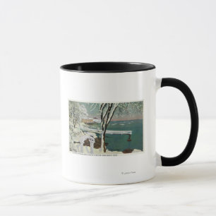 Winter-Ansicht des Marblehead Hafens Tasse