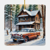 Winter Antike Auto Weihnachtsschmuck (Rückseite)