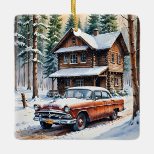 Winter Antike Auto Weihnachtsschmuck