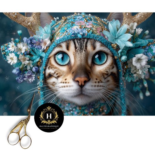 Winter Antler Bengalisches Cat Decoupage Craft Pap Seidenpapier