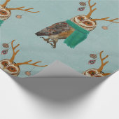 WINTER ANTLER OWL Geschenkpapier (Ecke)