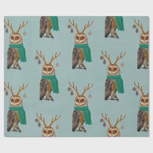 WINTER ANTLER OWL Geschenkpapier (Flach)