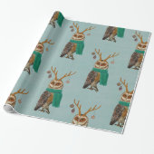 WINTER ANTLER OWL Geschenkpapier (Ungerollt)