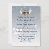 Winter Antlers Boho Wedding Einladung (Vorderseite)