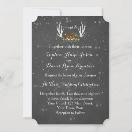 Winter Antlers Chalkboard Hochzeit Einladung