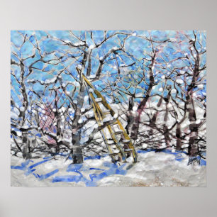 Winter-Apfelbaumschnitt / Künstler Larry Lerew Poster