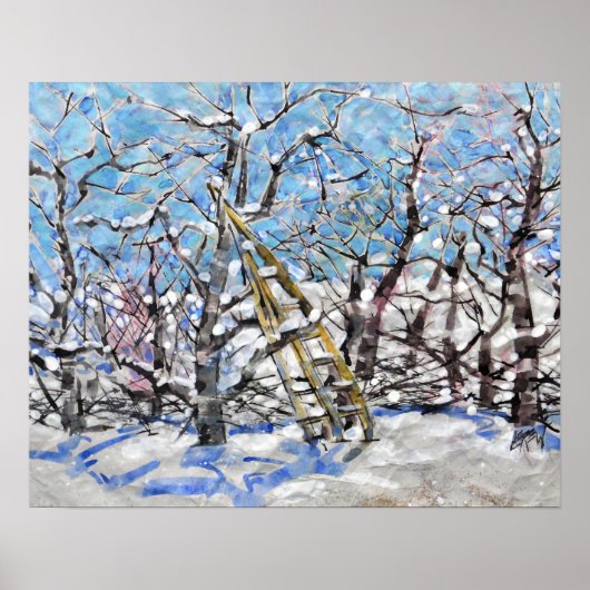 Winter-Apfelbaumschnitt / Künstler Larry Lerew Poster (Vorne)