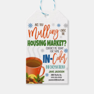 Winter Apple Cider Realtor Gift Tags Geschenkanhänger