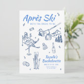 Winter Apres Ski Bachelorette Einladung (Stehend Vorderseite)