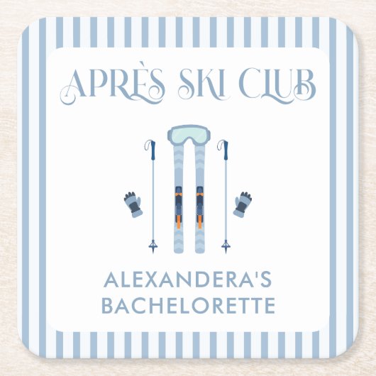 Winter Apres Ski Bachelorette Party  Rechteckiger Pappuntersetzer (Vorderseite)