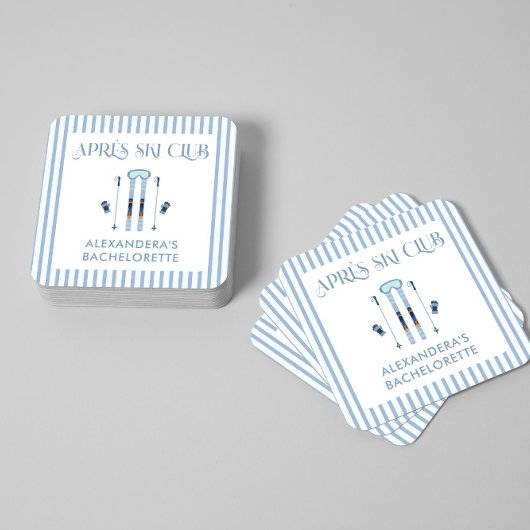 Winter Apres Ski Bachelorette Party  Rechteckiger Pappuntersetzer