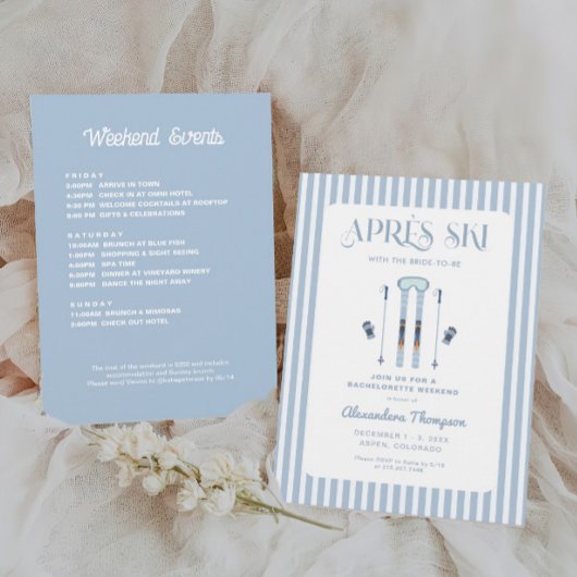 Winter Apres Ski Junggeselinnen-Abschied Einladung