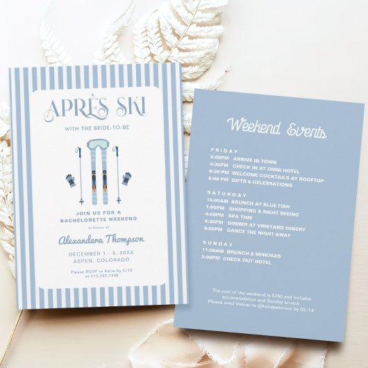 Winter Apres Ski Junggeselinnen-Abschied Einladung