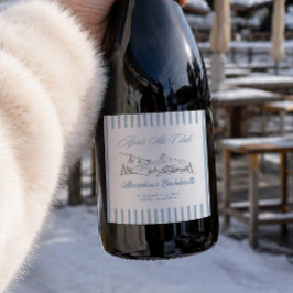 Winter Après-Ski-Junggesellinnen-Abschiedsparty Schaumweinetikett
