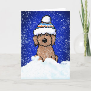 Winter Aprikosen-Doodle-Weihnachtskarte Feiertagskarte