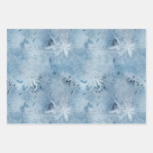 Winter Aqua Blue Ice Schneeflocken Geschenkpapier Set (Vorderseite 3)