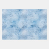 Winter Aqua Blue Ice Schneeflocken Geschenkpapier Set (Vorderseite 2)