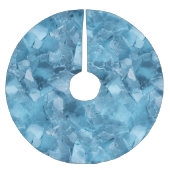 Winter Aqua Blue Ice Schneeflocken Polyester Weihnachtsbaumdecke (Vorderseite)