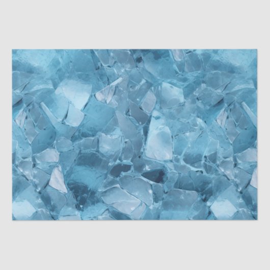 Winter Aqua Blue Ice Schneeflocken Seidenpapier (Vorderseite)