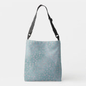 Winter Aqua & Silver Glitzer Polka Dots Tragetaschen Mit Langen Trägern (Rückseite)