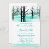 Winter Aqua Woodland Bäume Hochzeiten Einladungen (Vorne/Hinten)