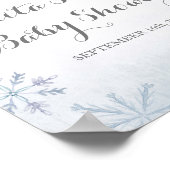 Winter Aquarell Babydusche Begrüßungszeichen Poster (Ecke)