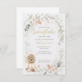 Winter Aquarell Babydusche Einladung (Vorne/Hinten)