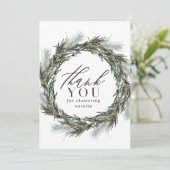 Winter Aquarell botanische Babydusche Vielen Dank (Stehend Vorderseite)