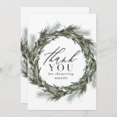 Winter Aquarell botanische Babydusche Vielen Dank (Vorne/Hinten)