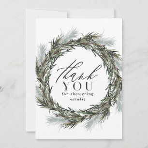 Winter Aquarell botanische Babydusche Vielen Dank