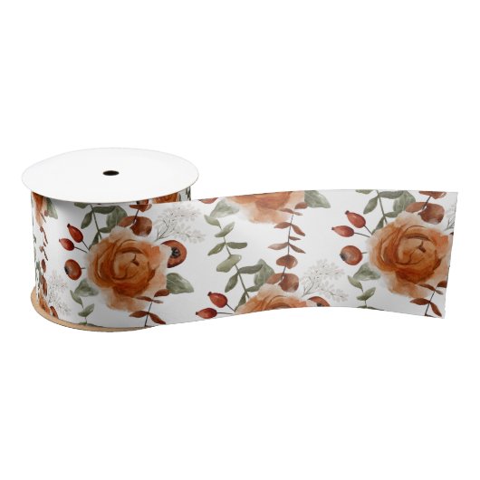 Winter Aquarell Floral Ribbon Satinband (Spule)