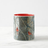 Winter-Aquarell-Kardinäle Tasse (Zentrum)