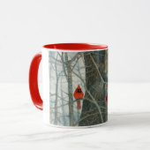 Winter-Aquarell-Kardinäle Tasse (Vorderseite Links)