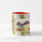 Winter-Aquarell-Kardinäle Tasse (Zentrum)