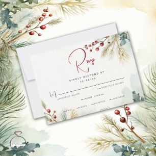 Winter Aquarell RSVP Karte