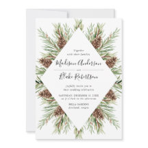 Winter-Aquarell-Tannenzapfen-Rahmen-Hochzeit