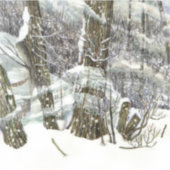 Winter-Aquarellmalerei Aufkleber (Vorderseite)