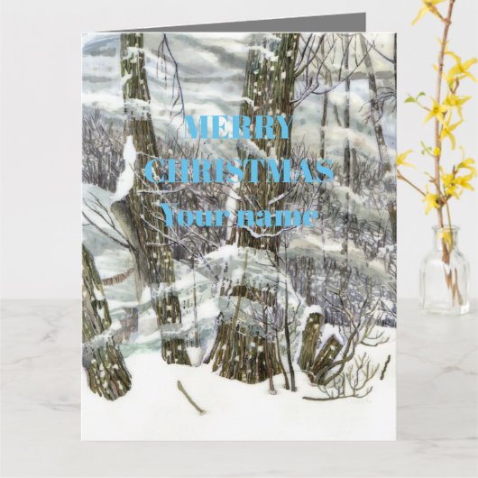 Winter-Aquarellmalerei Karte (Gelbe Blume)