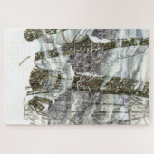 Winter-Aquarellmalerei Puzzle (Horizontal)