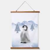 Winter Arctic Animal Pinguin Kinderzimmer Wanddeko Wandteppich Mit Holzrahmen (Vorderseite)