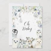 Winter Arctic Animals Baby Dusche Einladung (Rückseite)