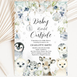 Winter Arctic Animals Baby Dusche Einladung