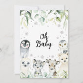 Winter Arctic Animals Baby Dusche Einladung (Rückseite)