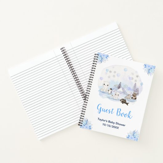 Winter Arctic Animals Baby Showbook Notizblock (Innenseite)