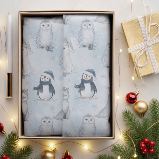 Winter Arctic Animals Cute Polar Animals Christmas Seidenpapier