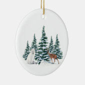 Winter Arctic Weihnachten | Custom 4 Collage Foto Keramik Ornament (Rechts)