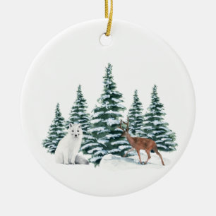 Winter Arctic Weihnachten Custom 4 Collage Foto Keramik Ornament