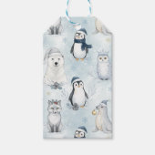 Winter-Arktis-Tiere Niedliche Polartiere Weihnacht Geschenkanhänger (Vorderseite)