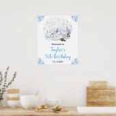 Winter Arktische Tiere Geburtstag Willkommen Poster (Küche)