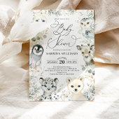 Winter Arktische Tiere Geschlecht Neutral Baby Spr Einladung